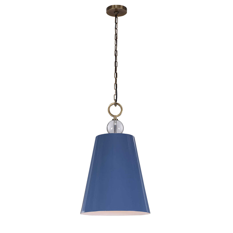 21516 Delray 1 Light Pendant Blue Ceiling Lamp