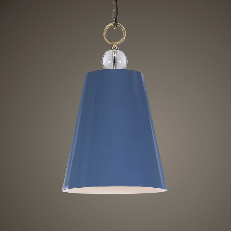 21516 Delray 1 Light Pendant Blue Ceiling Lamp