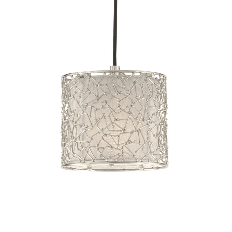 21856 Brandon Silver 1 Light Mini Drum Pendant