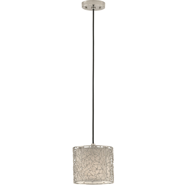 21856 Brandon Silver 1 Light Mini Drum Pendant