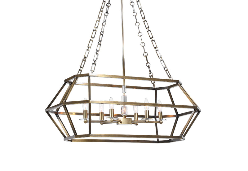 R21338 Configuration 6 Light Oval Chandelier