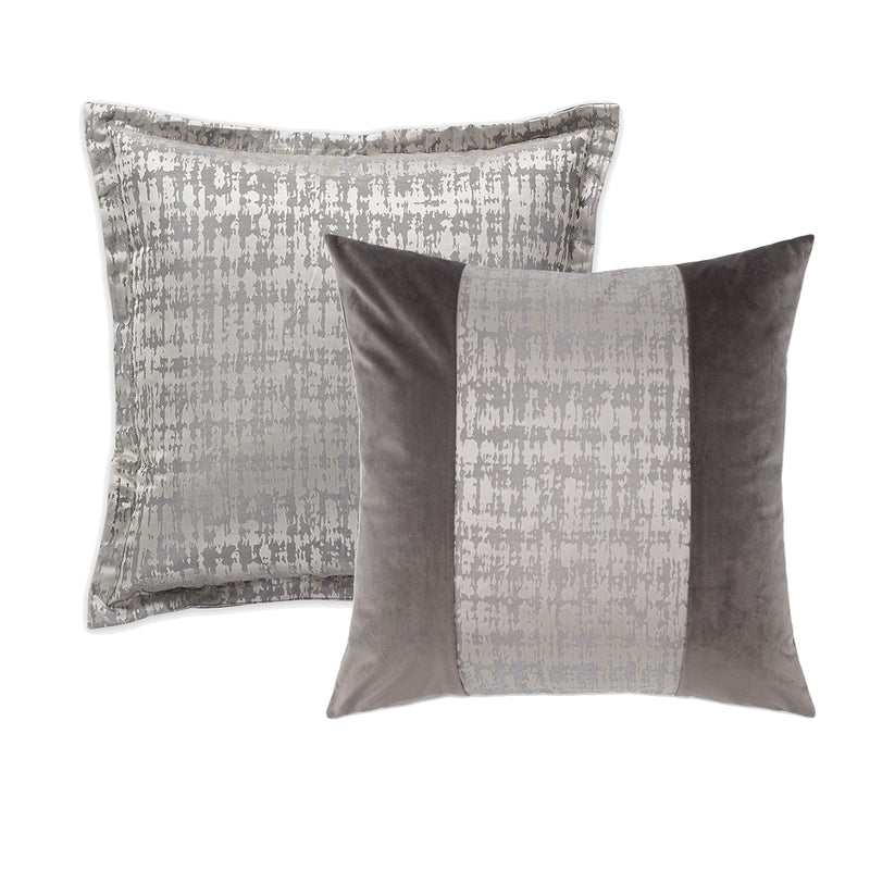 Glamtastic Hodges Silver Square Decorative Pillow (Set of 2)