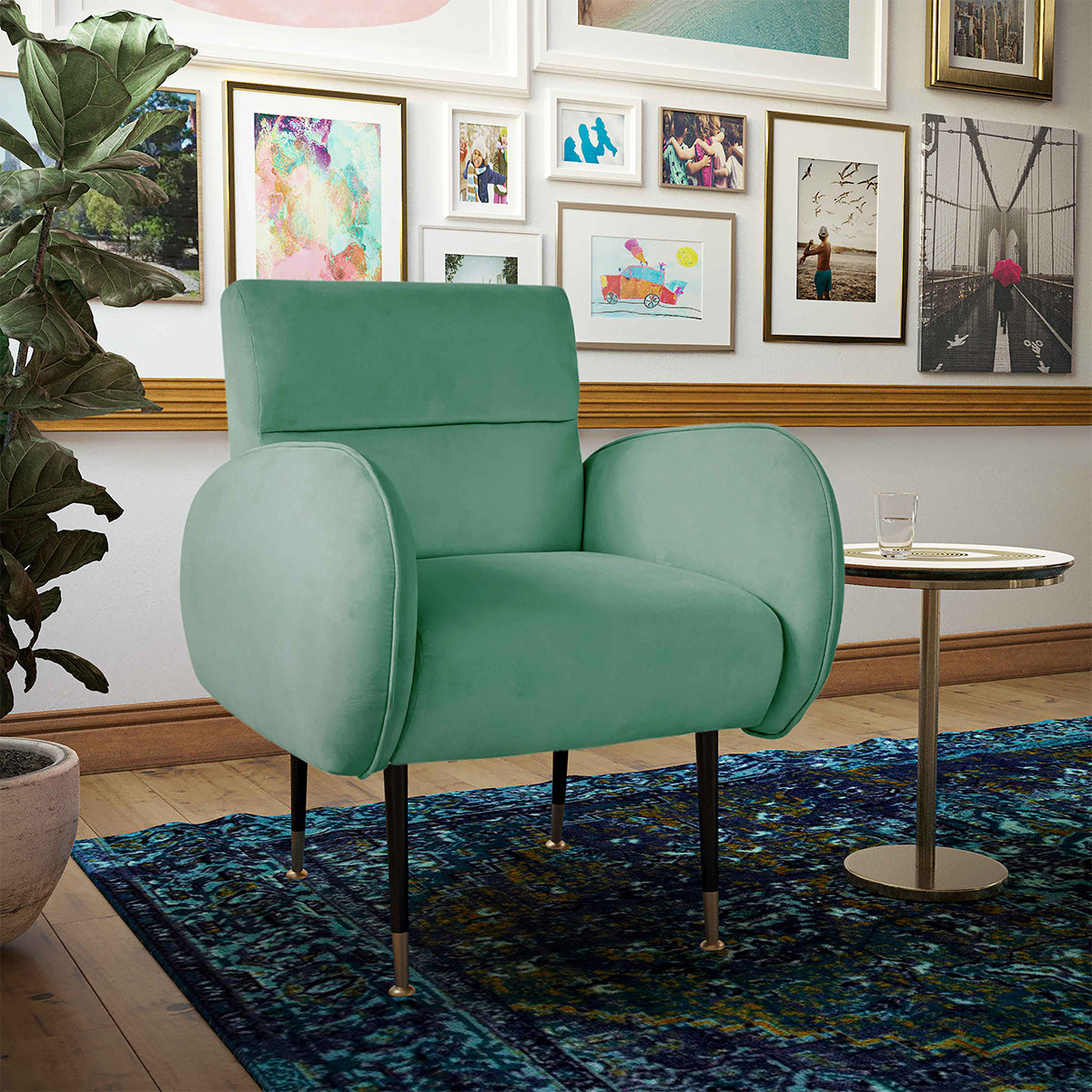 TOV-S68133 Babe Mint Green Velvet Chair